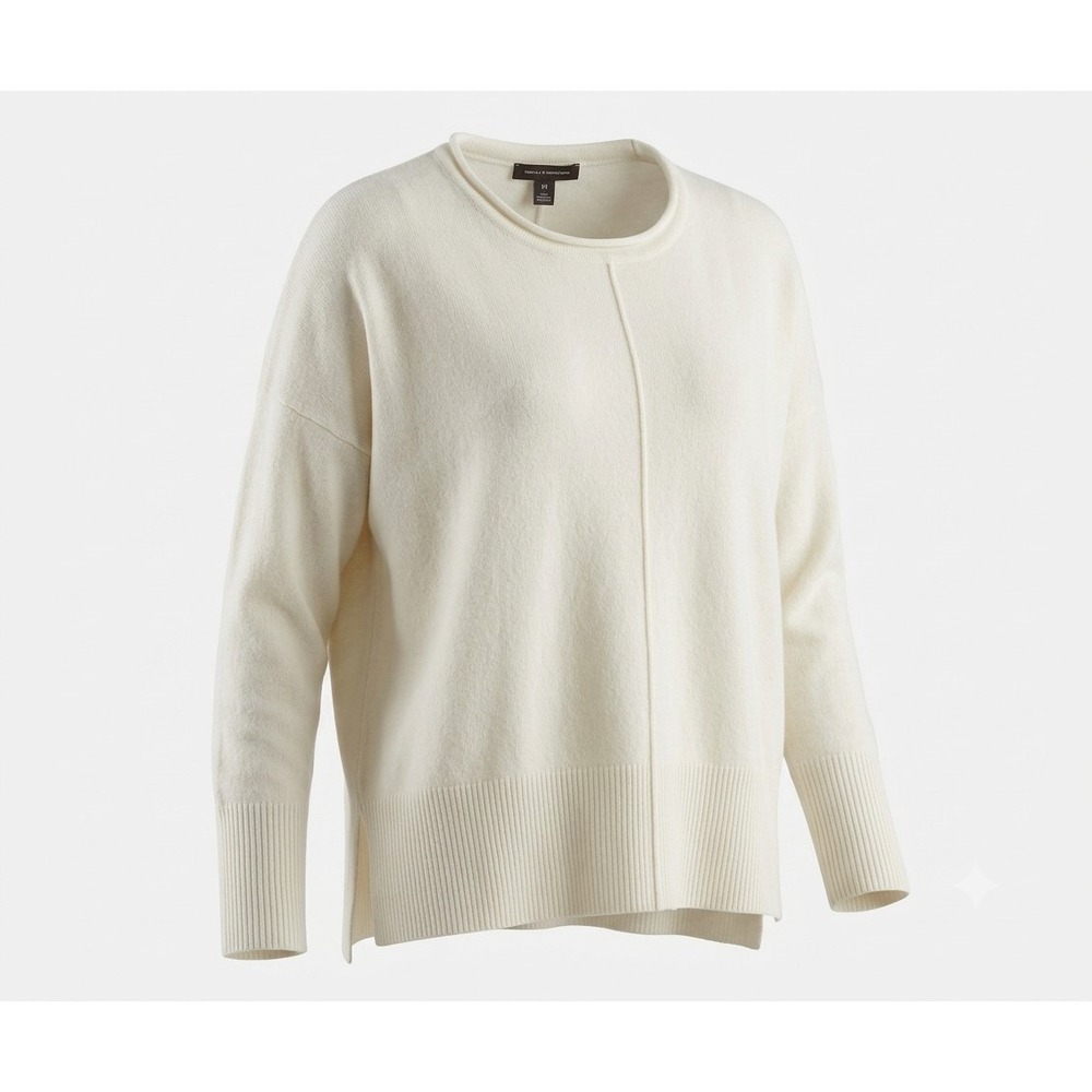 French Connection Women's Winter White Long Sleeve Tight Knit Sweater. Size M